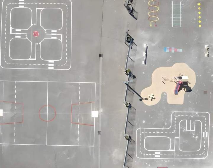 Marquage sol terrain de jeu Moselle